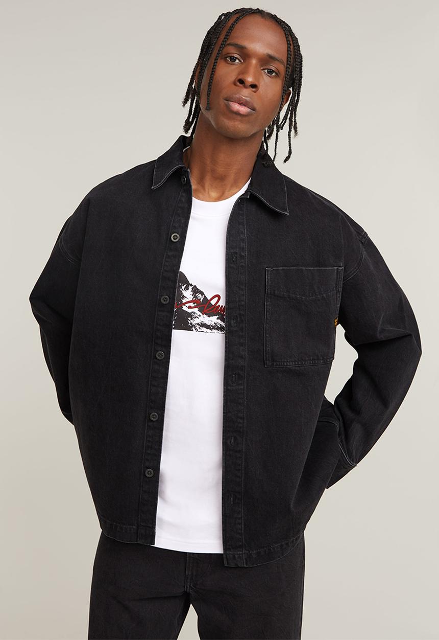 G-STAR - Boxy Fit shirt l\s - worn in black obsidian