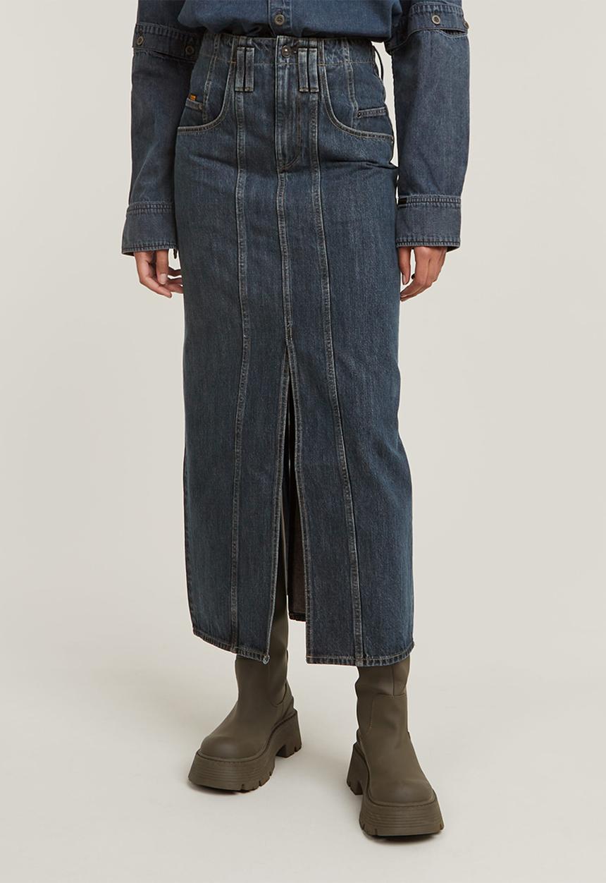 G-STAR - Viktoria moto long skirt wmn - blue