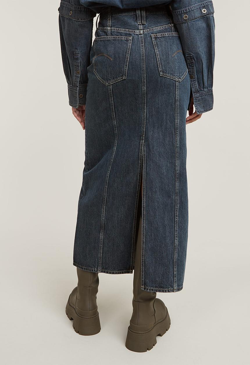 G-STAR - Viktoria moto long skirt wmn - blue