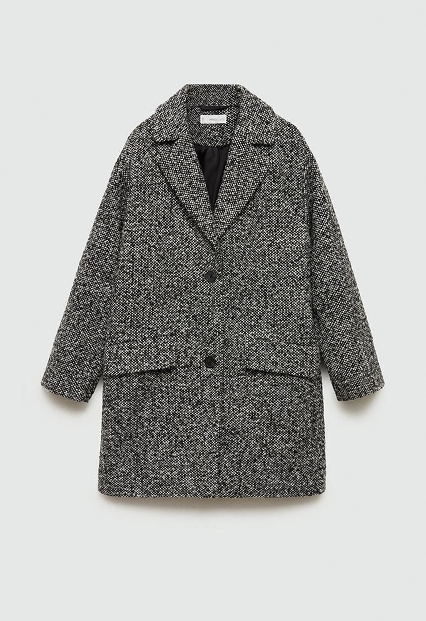 MANGO - Coat pimienta - black