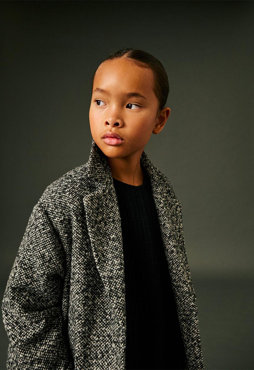 MANGO - Coat pimienta - black