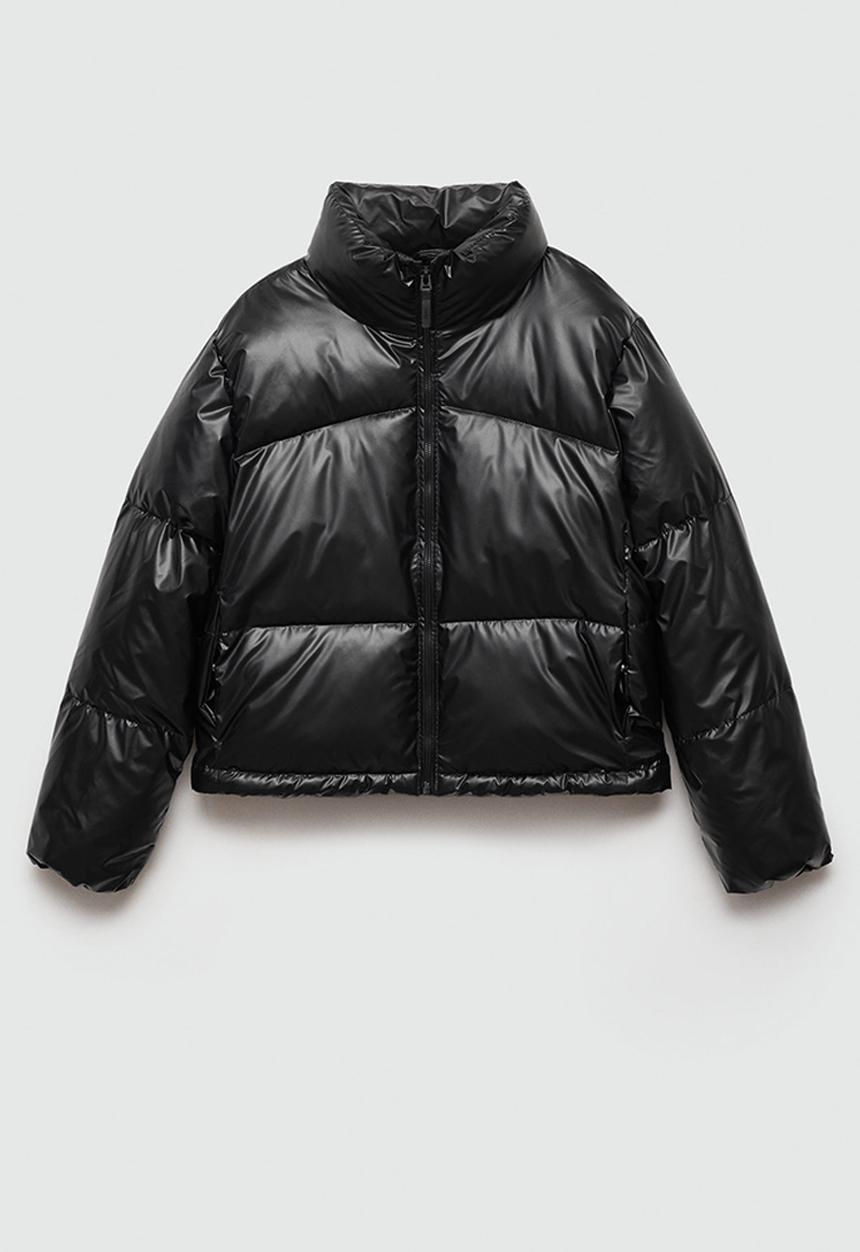 MANGO - Puffer coat galaxy - black