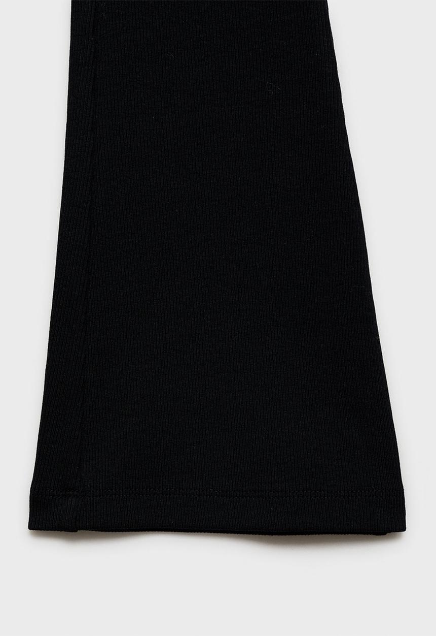 MANGO - Leggings ribflare  - black