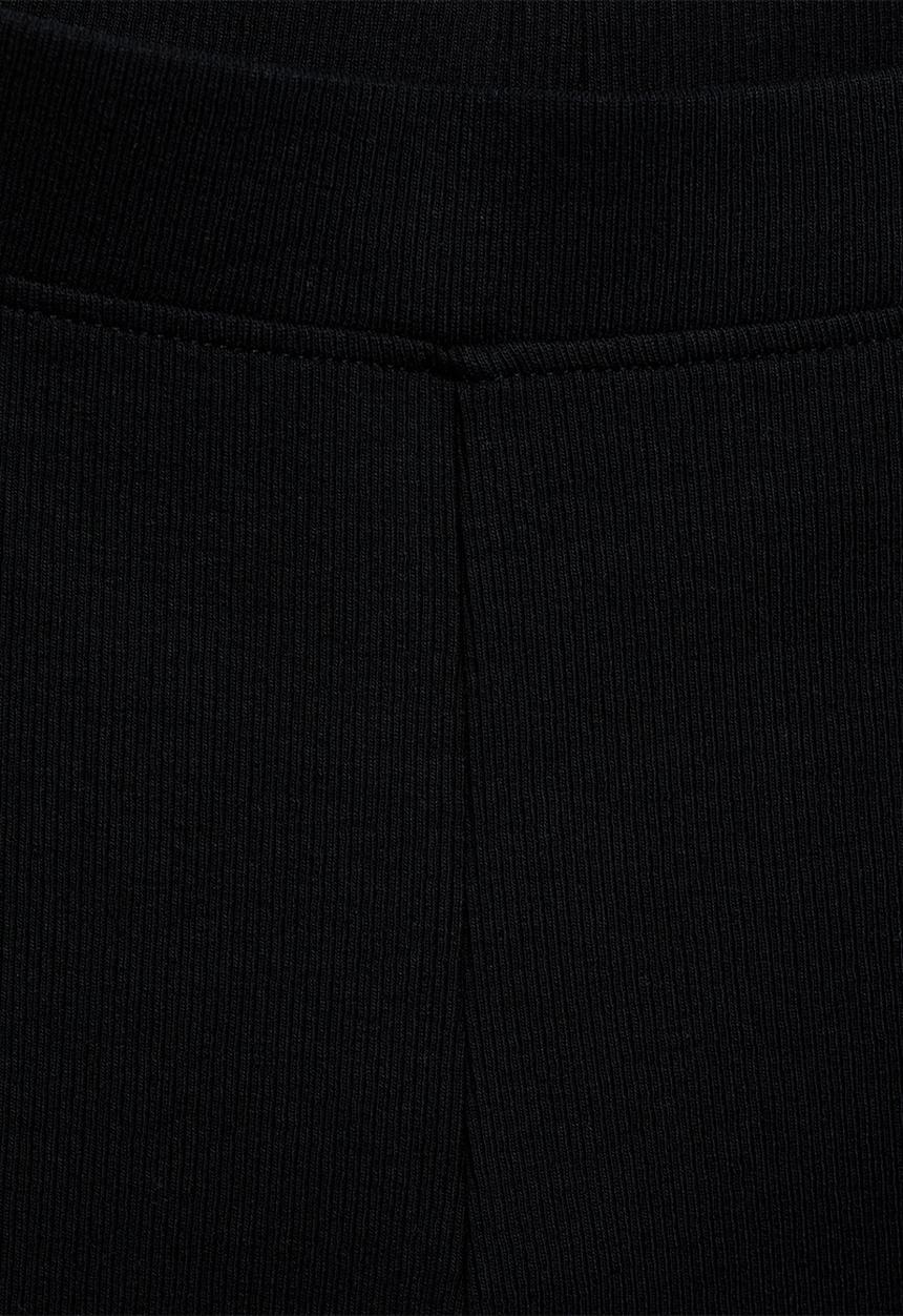 MANGO - Leggings ribflare  - black