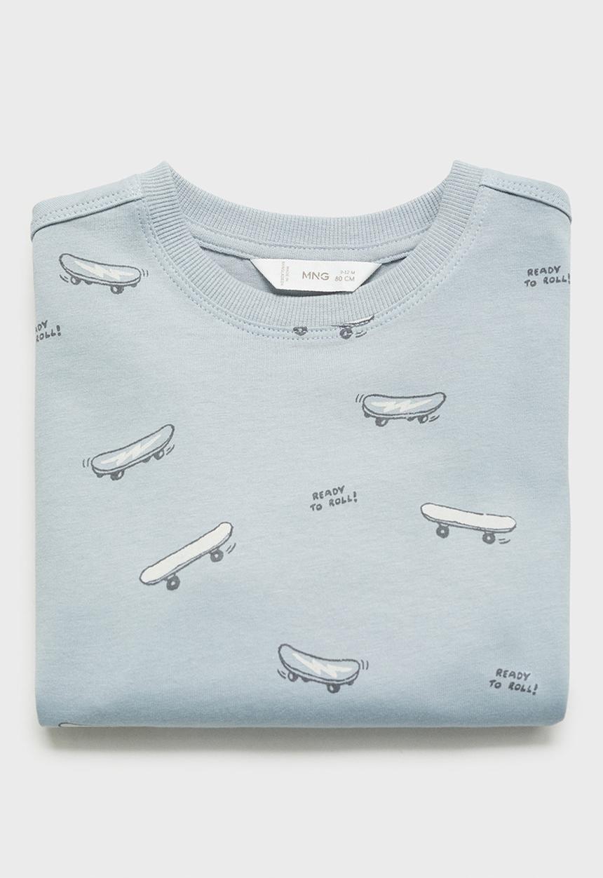 MANGO - T-shirt roll - light/pastel blue