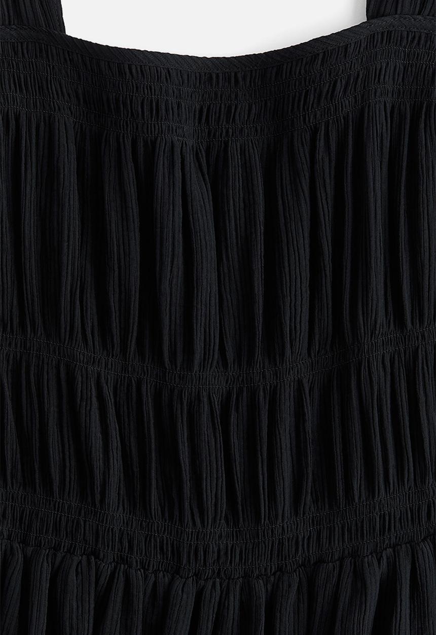 H&M - Smocked-bodice dress - black