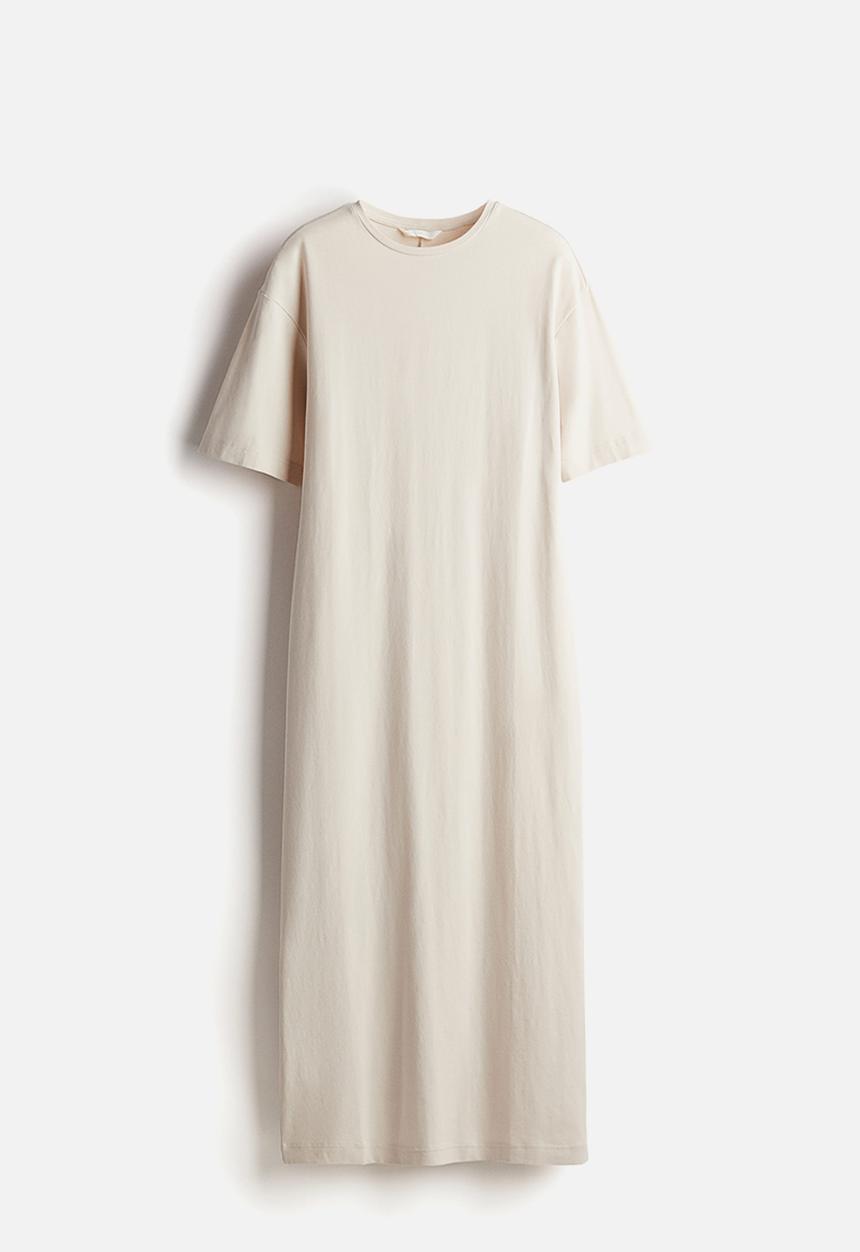 H&M - T-shirt dress - light beige