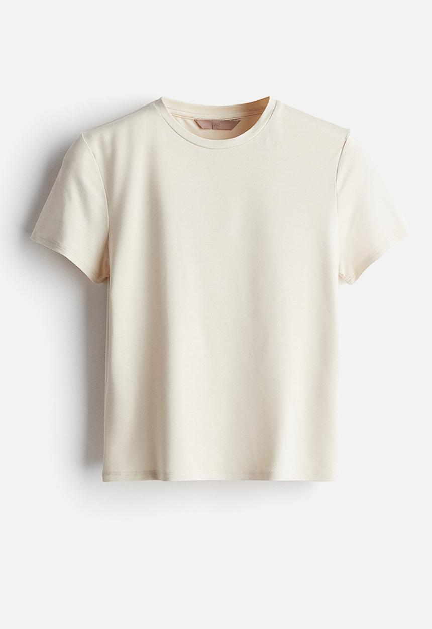 H&M - Fitted T-shirt - light beige