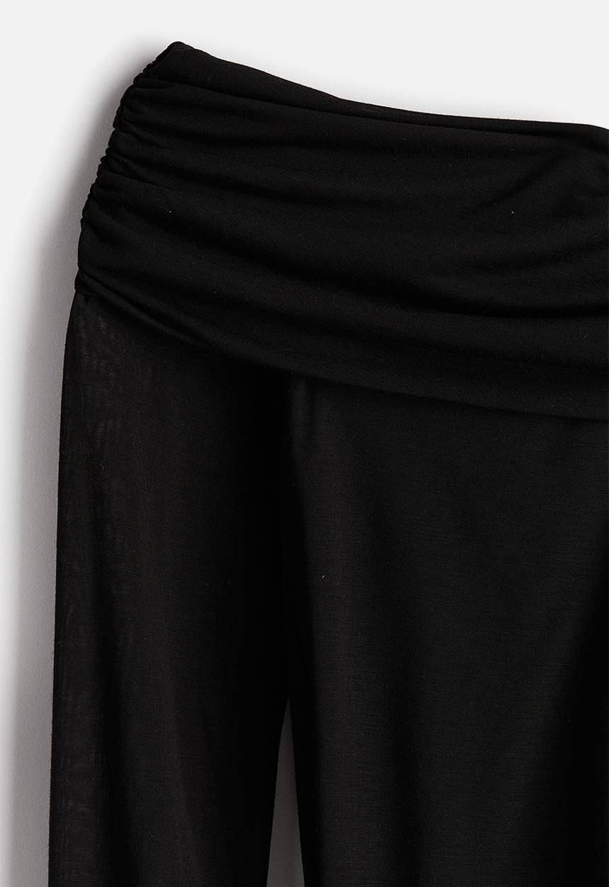 H&M - Sheer off-the-shoulder top - black