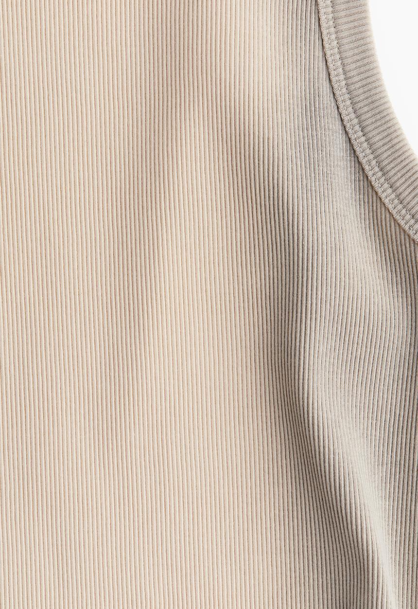 H&M - Ribbed vest top - light beige/ombre