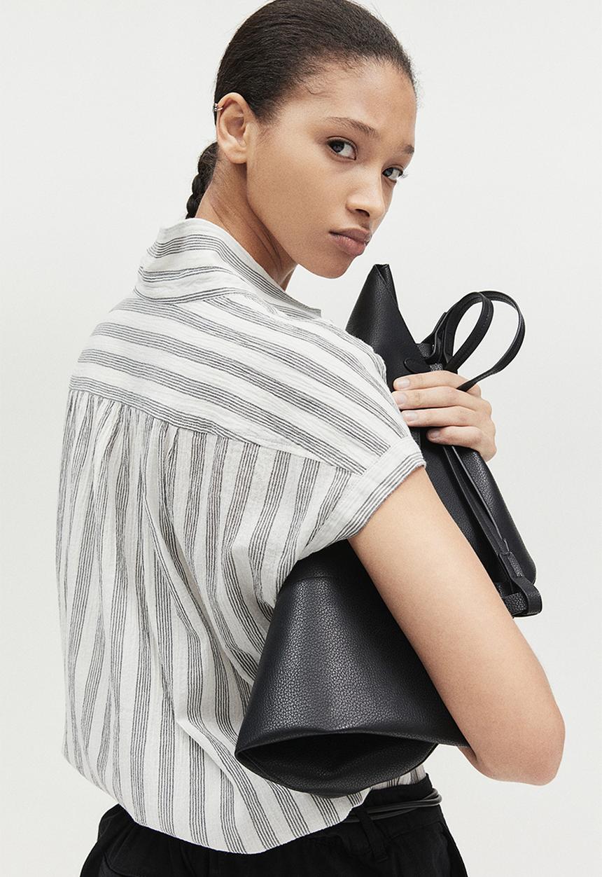 H&M - Cotton blouse - white/striped