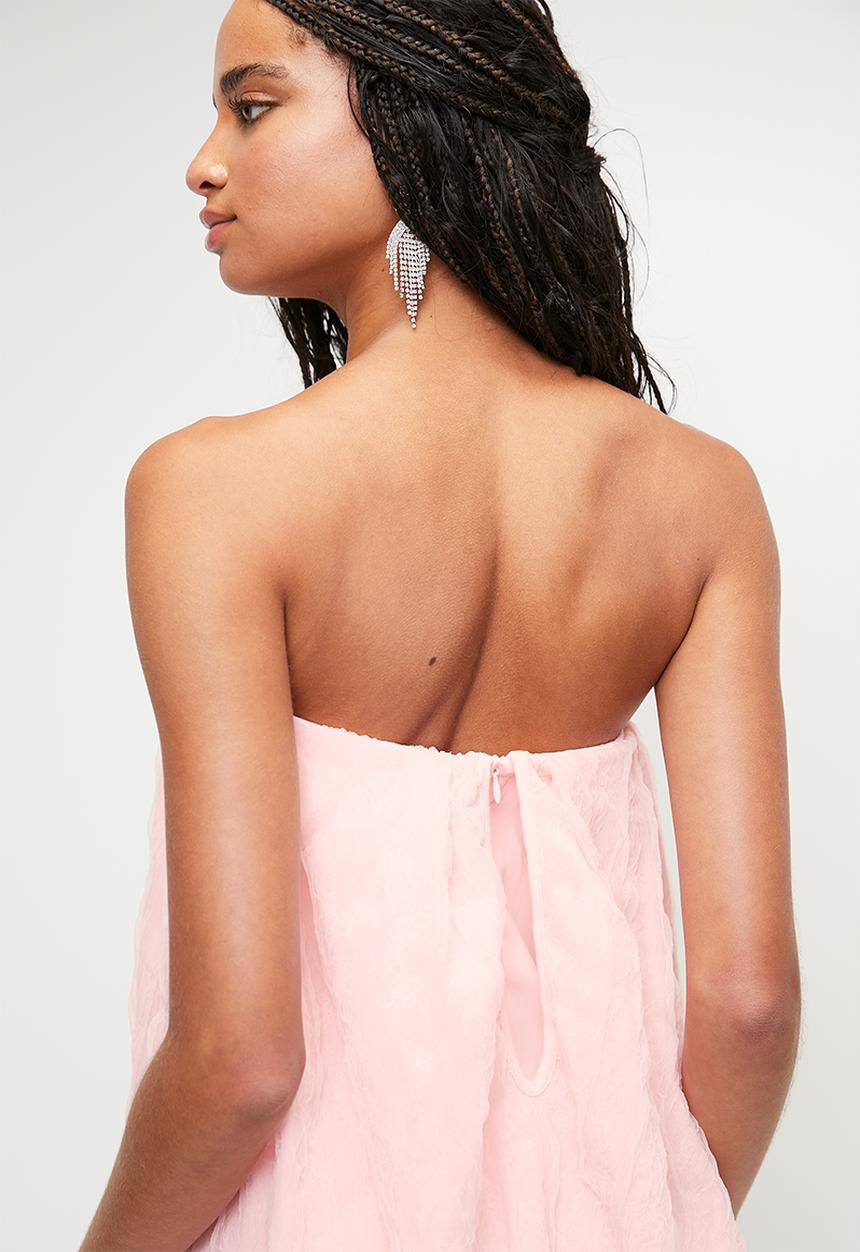 MILLA - Texture organza bubble mini trapeze - pink