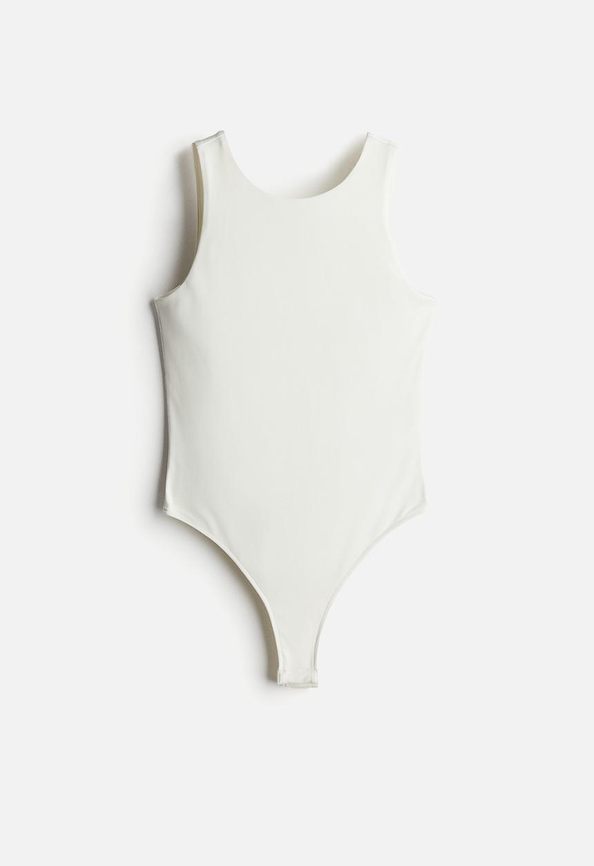 H&M - Low-back thong body - cream