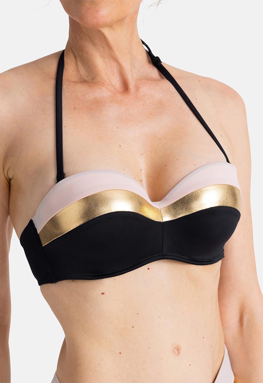 DORINA - Lawaki bandeau bikini top - black