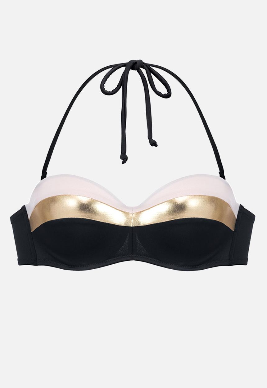 DORINA - Lawaki bandeau bikini top - black