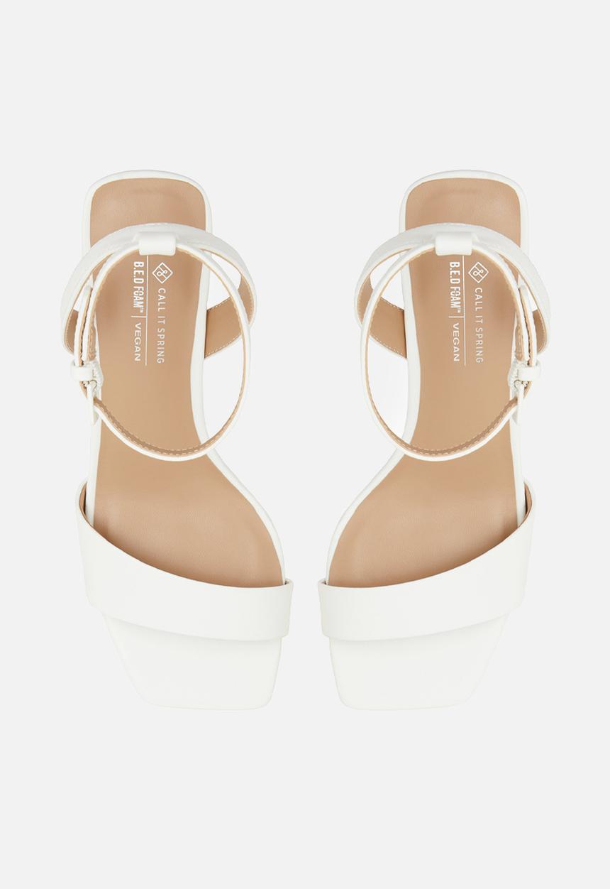 Call It Spring - Rorii Ankle Strap Block Heel - White
