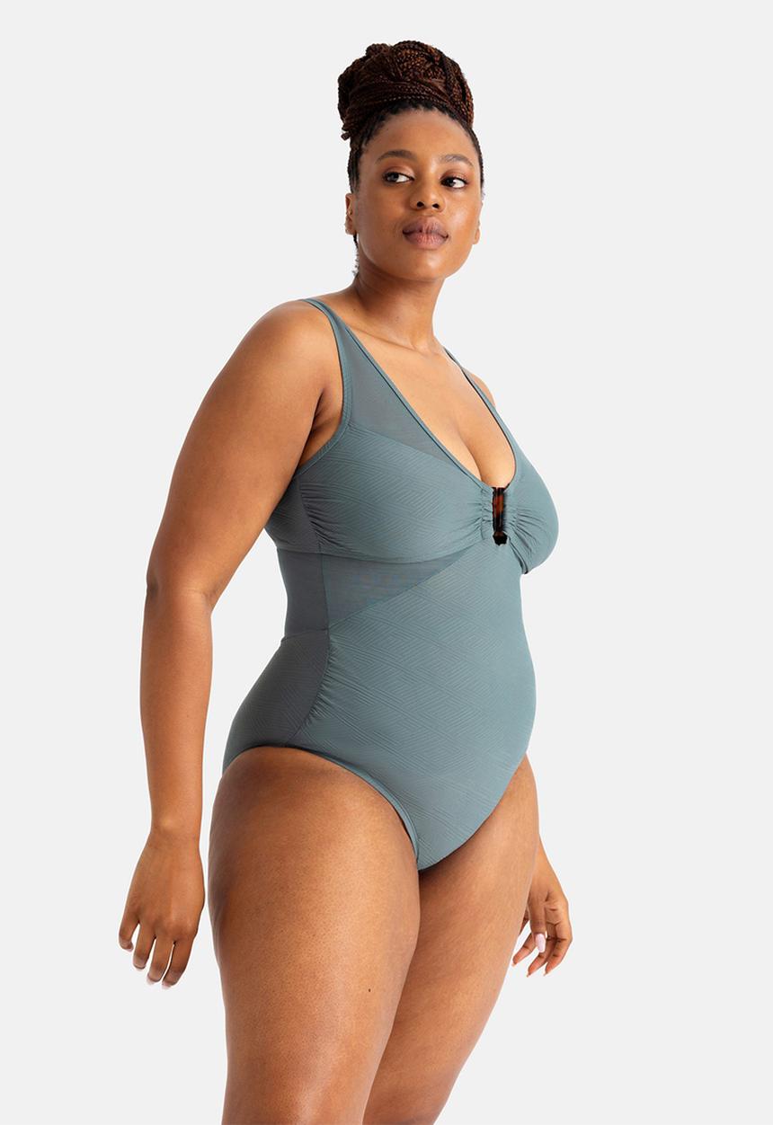 DORINA - Plus Sunyani shaping swimsuit - green