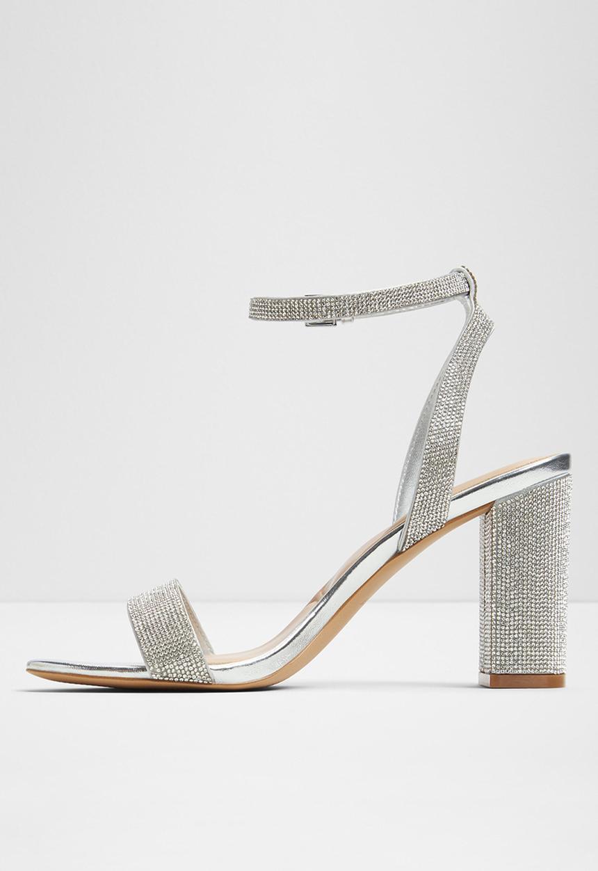 ALDO - Rhiannon ankle strap block heel - silver