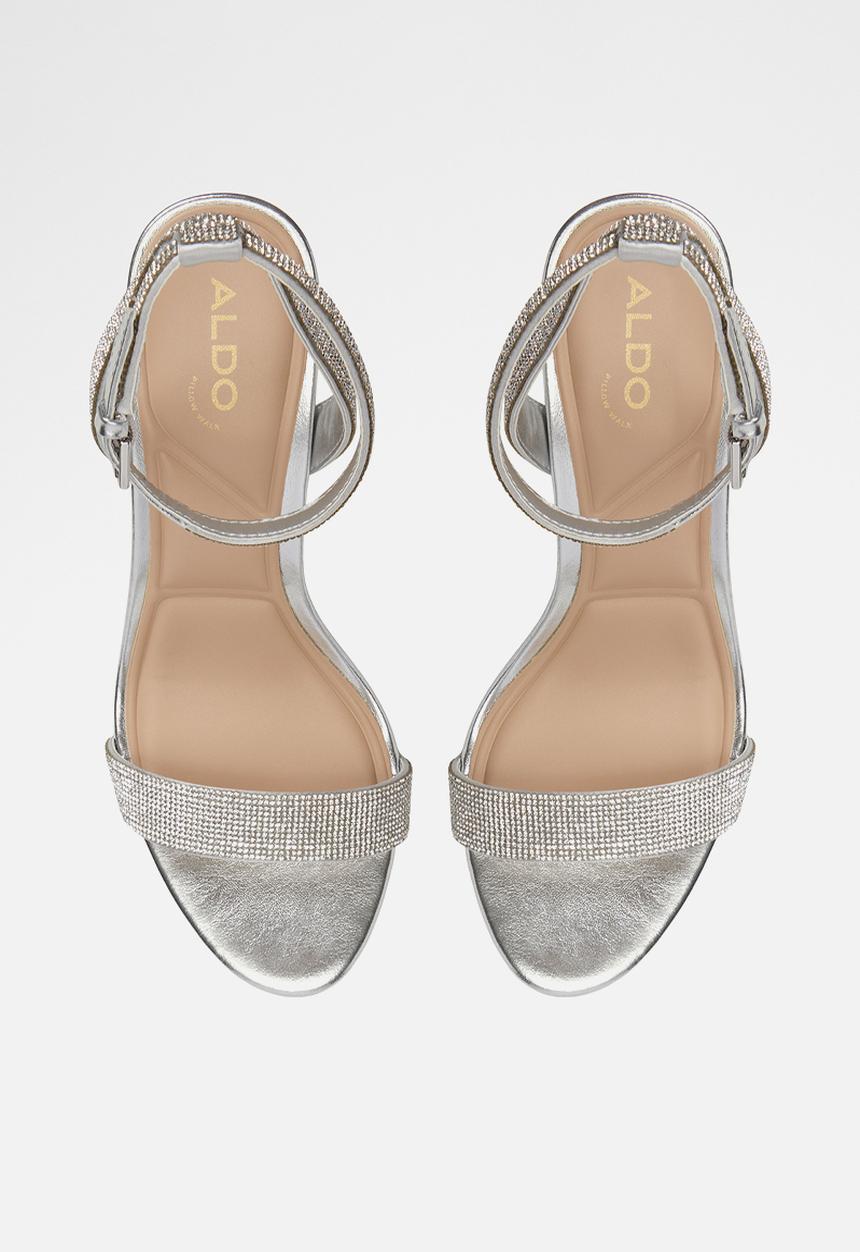 ALDO - Rhiannon ankle strap block heel - silver