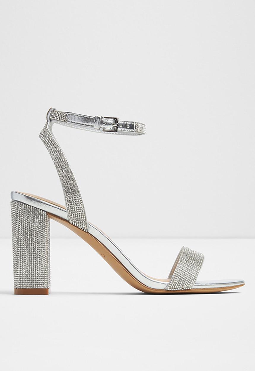 ALDO - Rhiannon ankle strap block heel - silver
