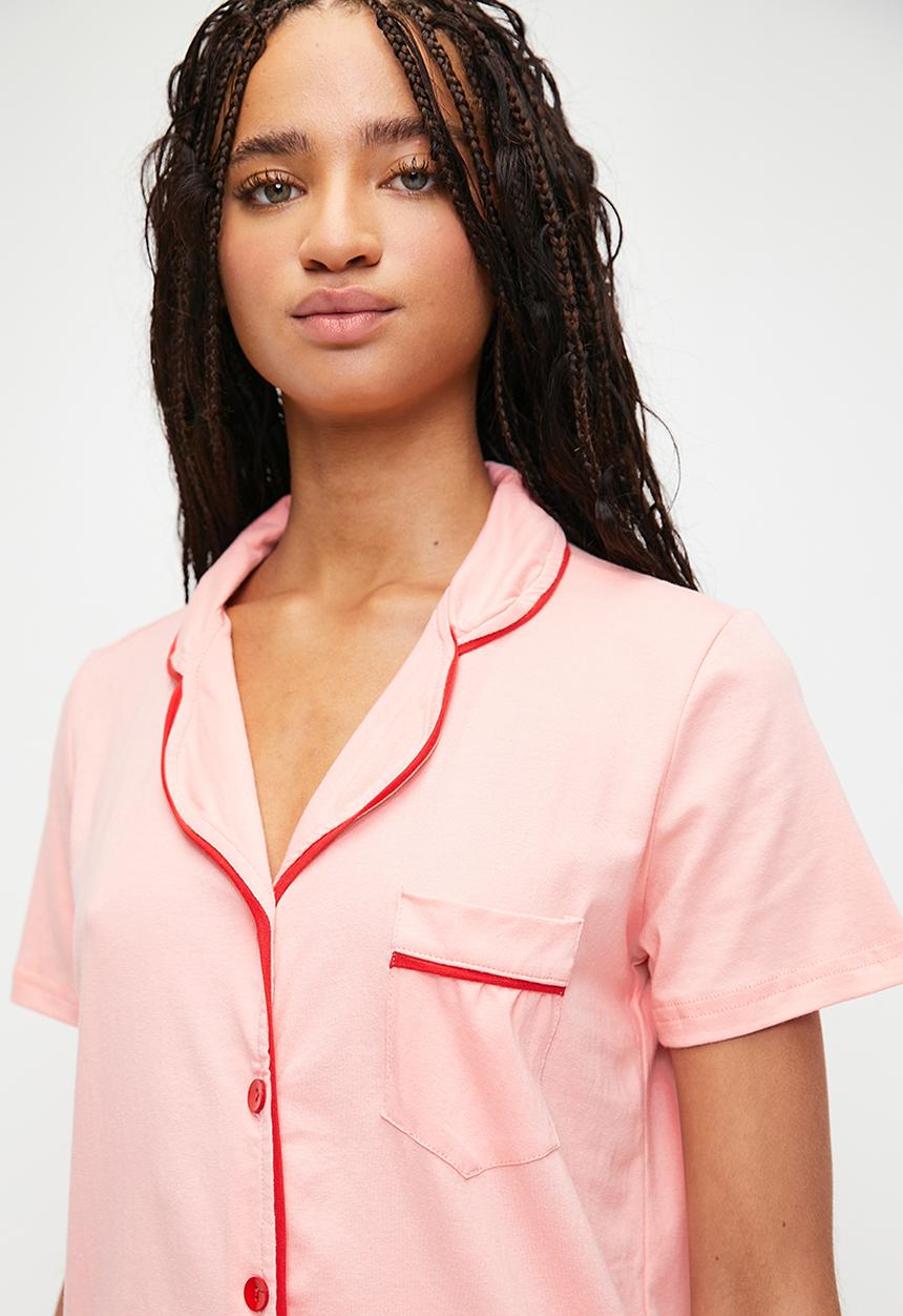 Trendyol - Cotton Nightshirt - Pink