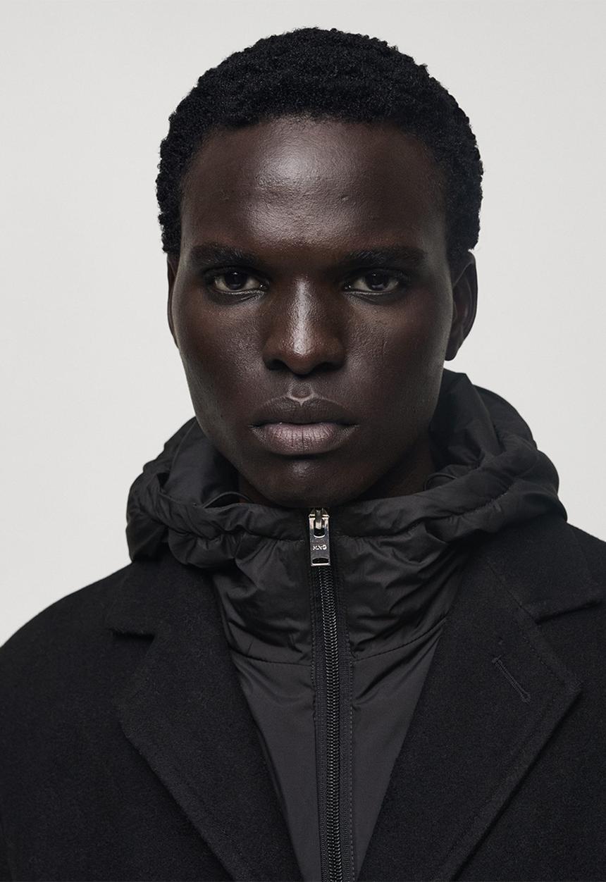 MANGO - Mathis Wool Coat With Quilted Interior Hood - black