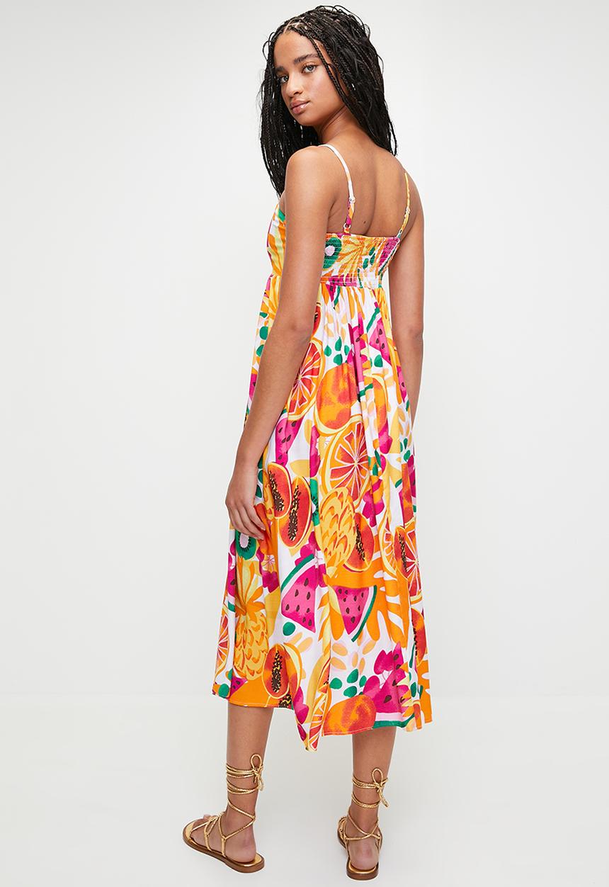 Me&B - Babydoll Sundress With Pockets - Fruitsalad