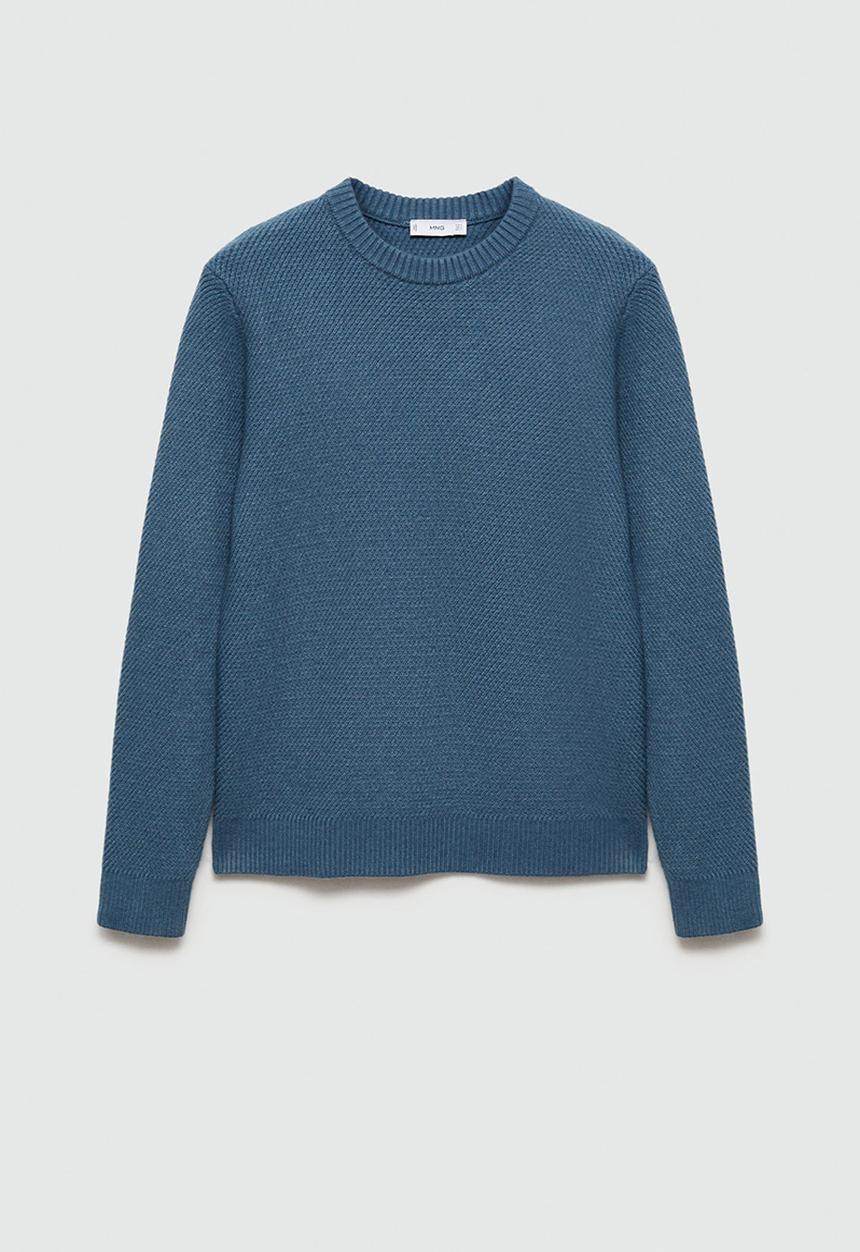 MANGO - Sweater borges - light pastel blue