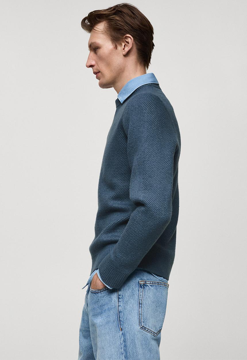 MANGO - Sweater borges - light pastel blue