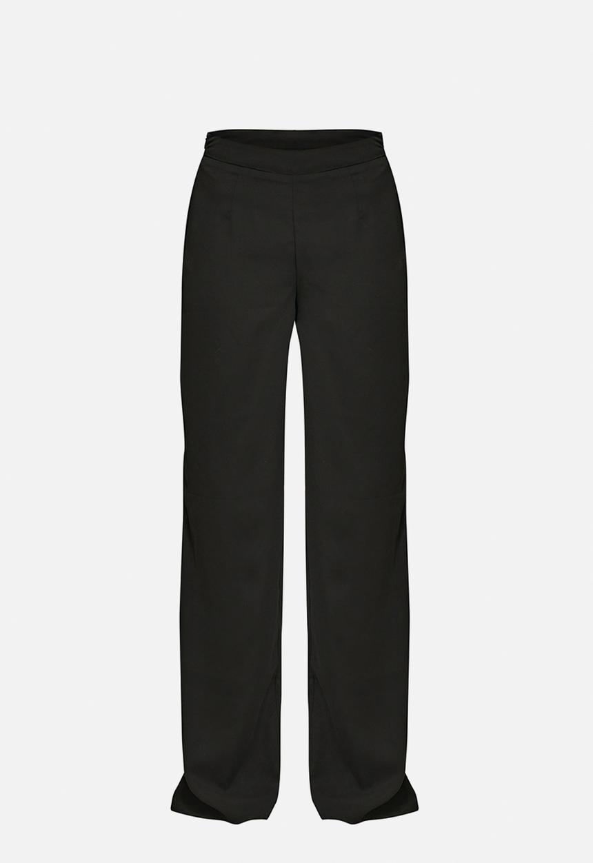 PrettyLittleThing - Chiffon Mid Rise Wide Leg Trousers - Black
