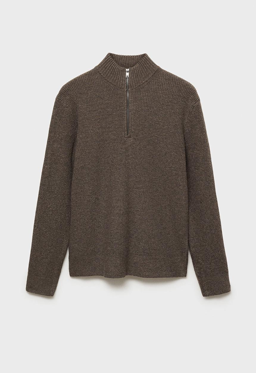 MANGO - Sweater parkd - brown