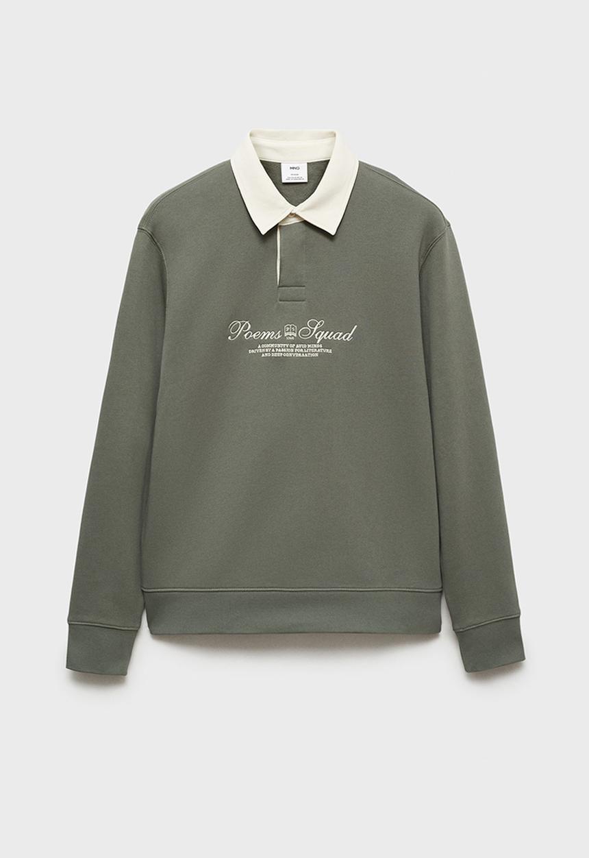 MANGO - Sweatshirt poems - green