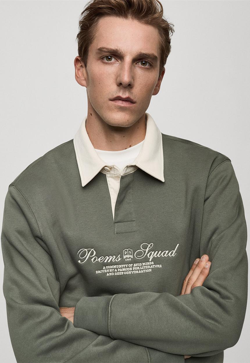 MANGO - Sweatshirt poems - green