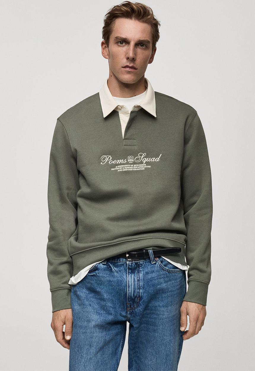 MANGO - Sweatshirt poems - green