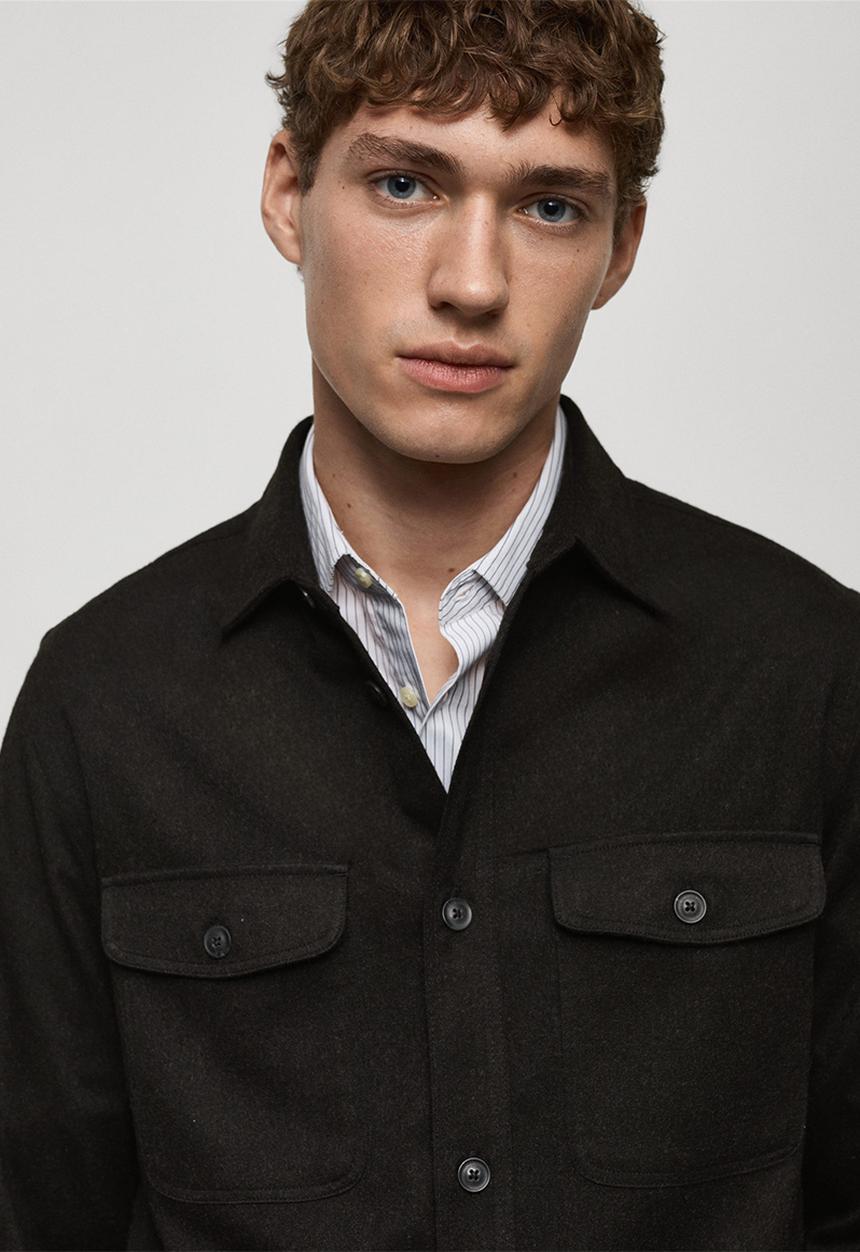 MANGO - shirt olivier - dark grey