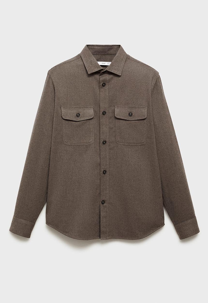 MANGO - Shirt olivier - medium grey