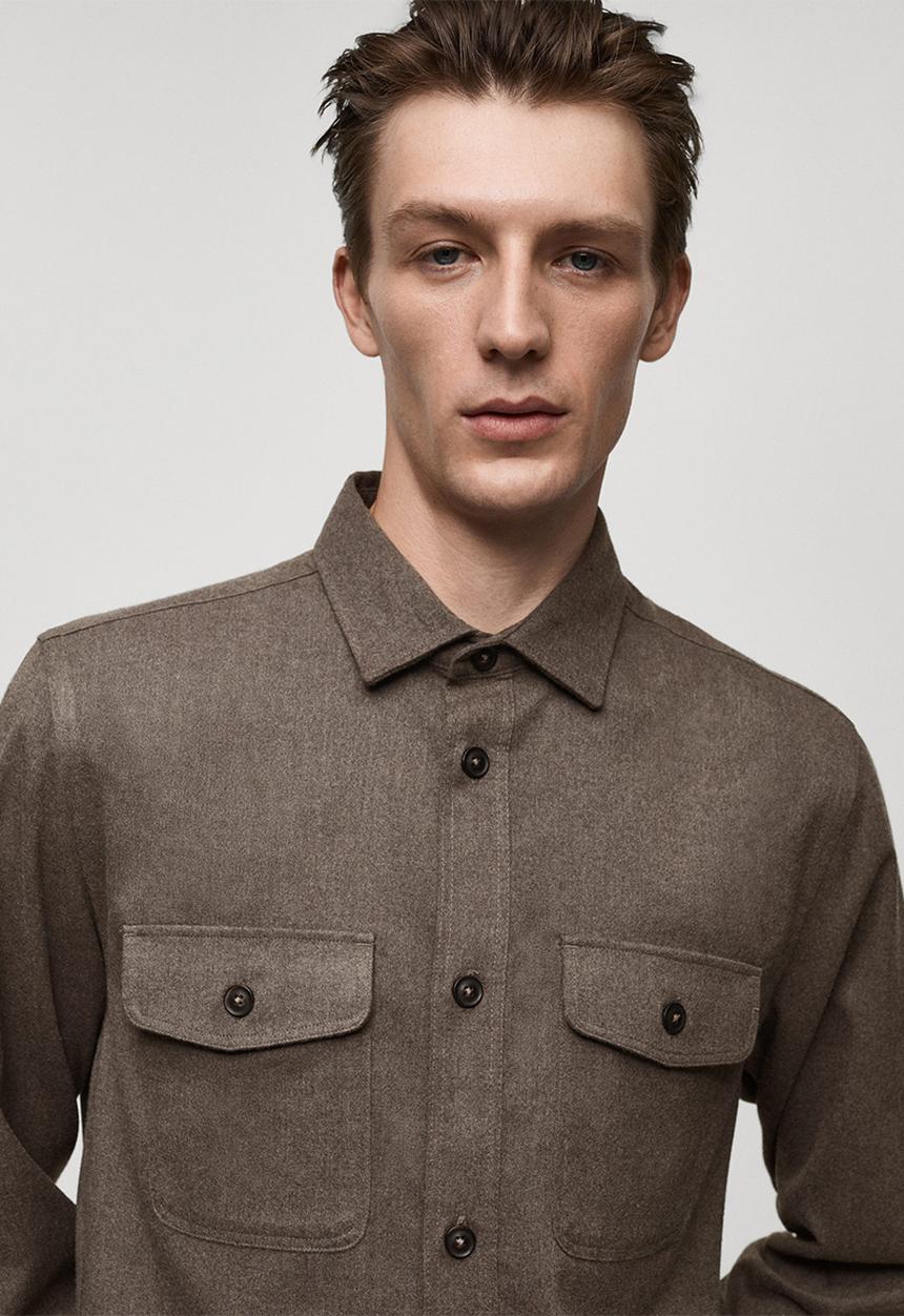 MANGO - Shirt olivier - medium grey