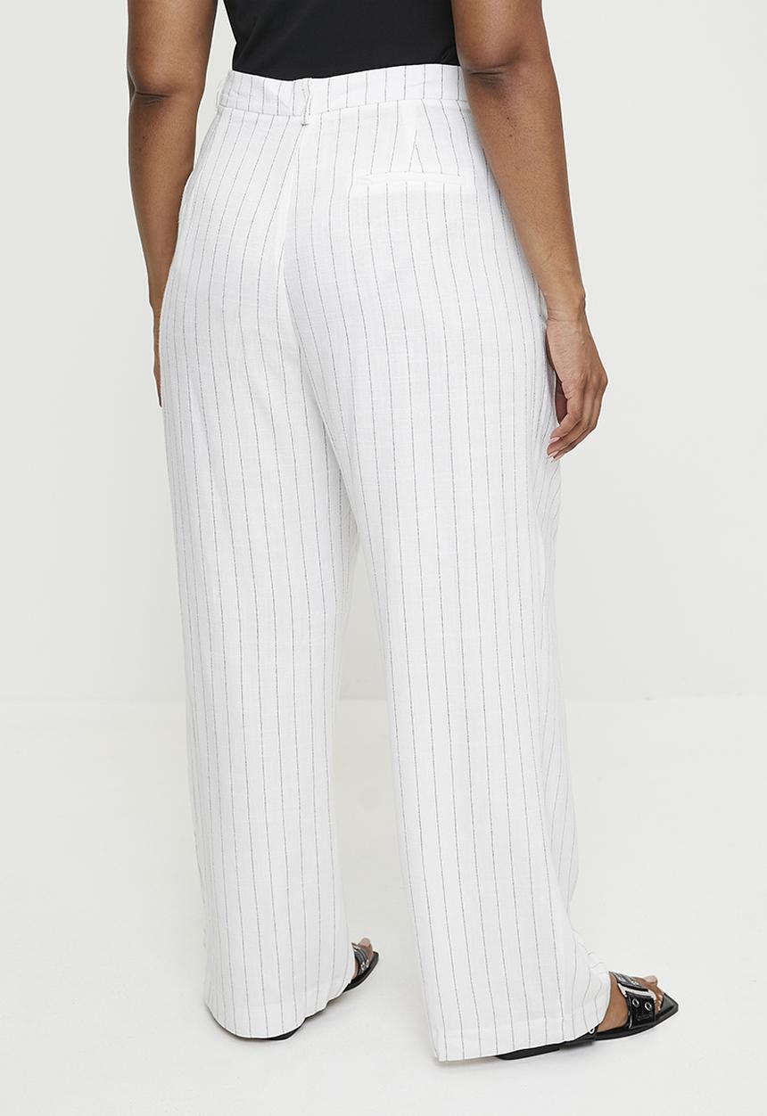 Superbalist - Easy pinstripe wide leg (co-ord) - milk pinstripe
