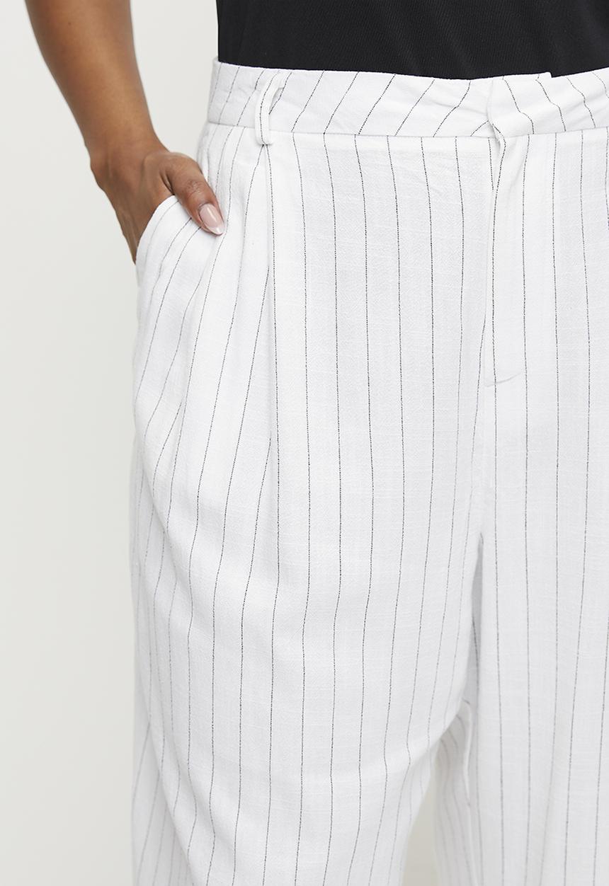 Superbalist - Easy pinstripe wide leg (co-ord) - milk pinstripe