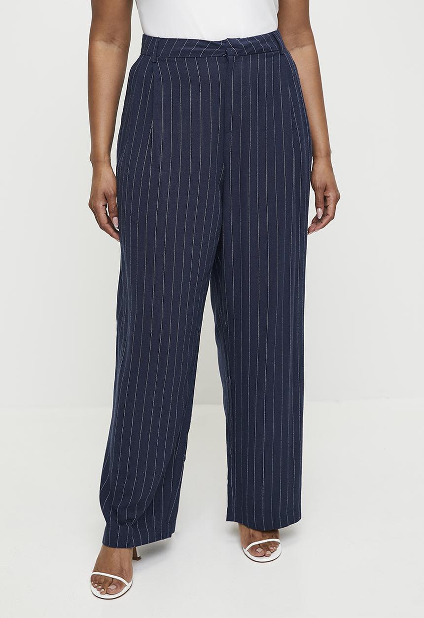 Superbalist - Easy pinstripe wide leg co-ord - navy pinstripe