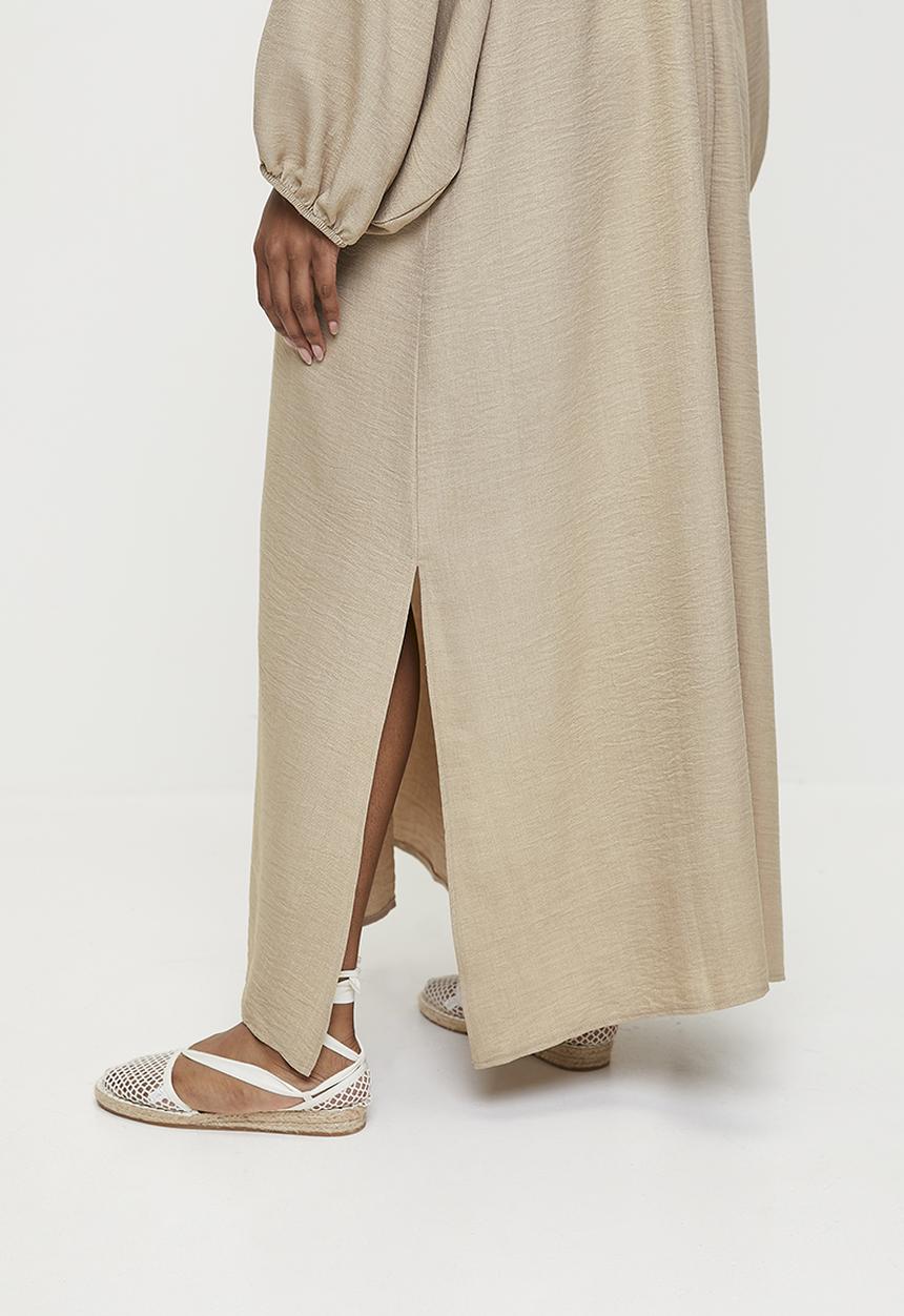 Superbalist - Volume sleeve Maxi Tunic with Slit - Neutral