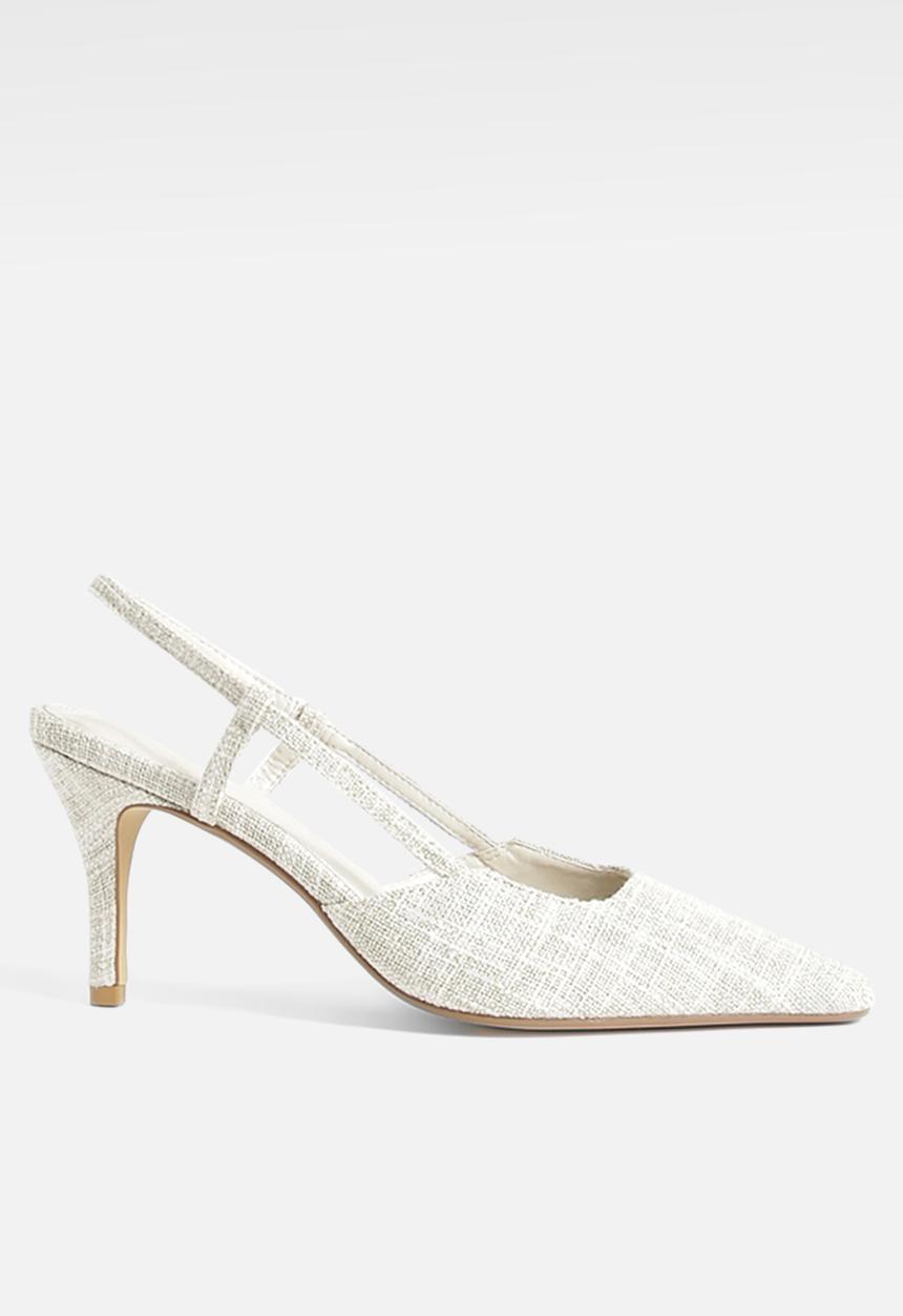 boohoo - Square Toe Slingback Court Shoes - beige