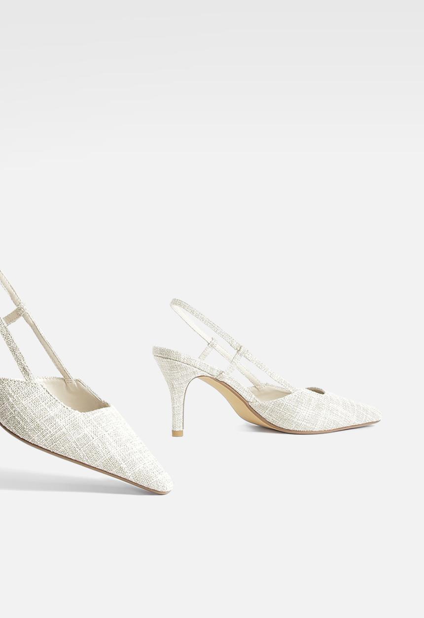 boohoo - Square Toe Slingback Court Shoes - beige