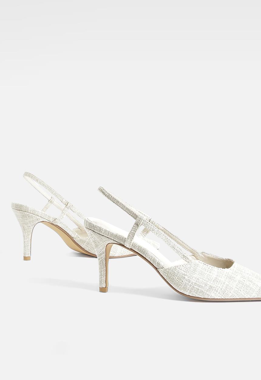 boohoo - Square Toe Slingback Court Shoes - beige