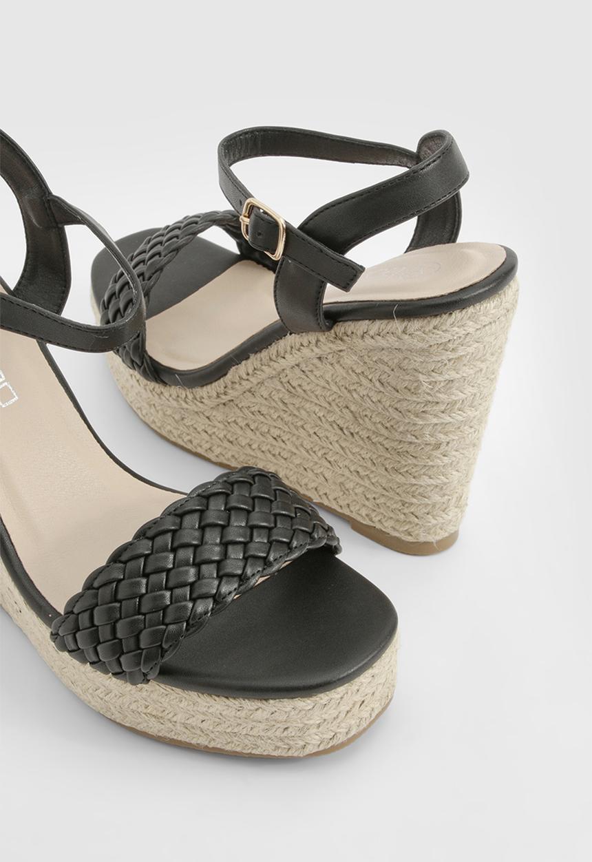 boohoo - Woven 2 Part Wedge - black