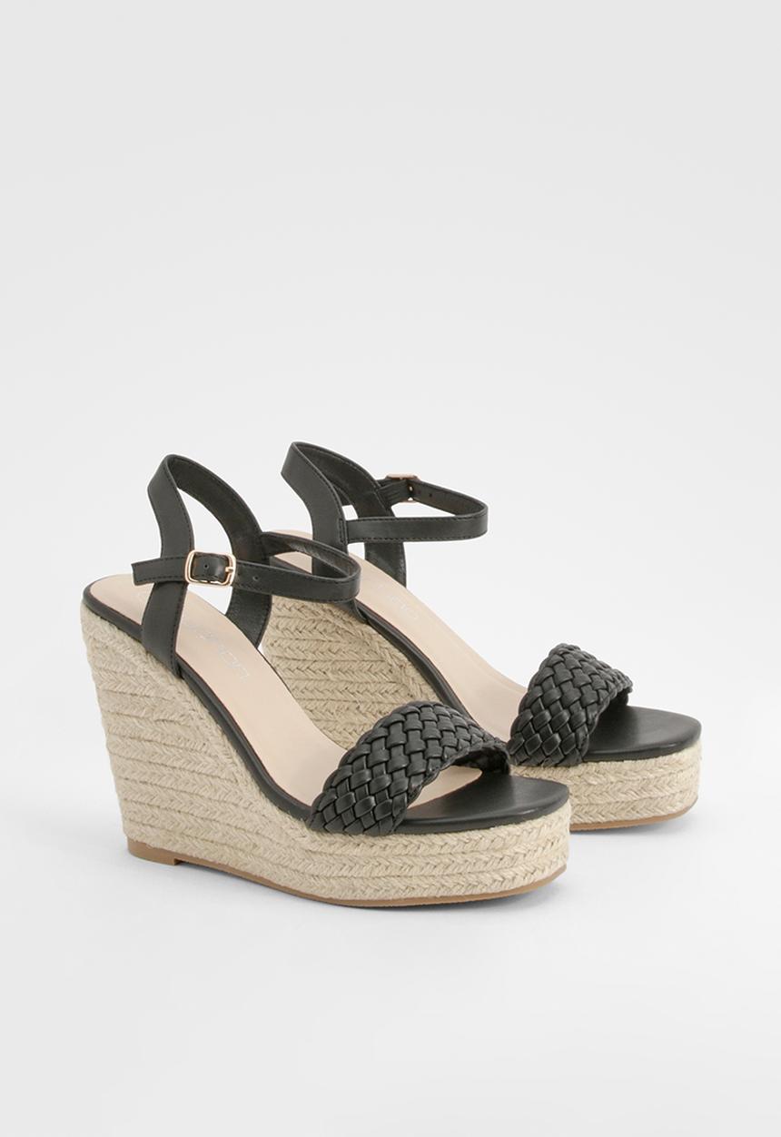boohoo - Woven 2 Part Wedge - black