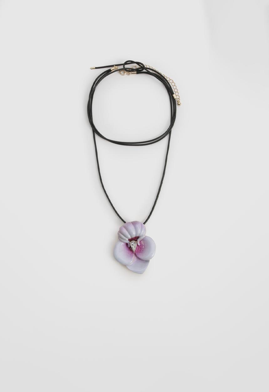 boohoo - Orchid Statement Rope Detail Necklace - purple