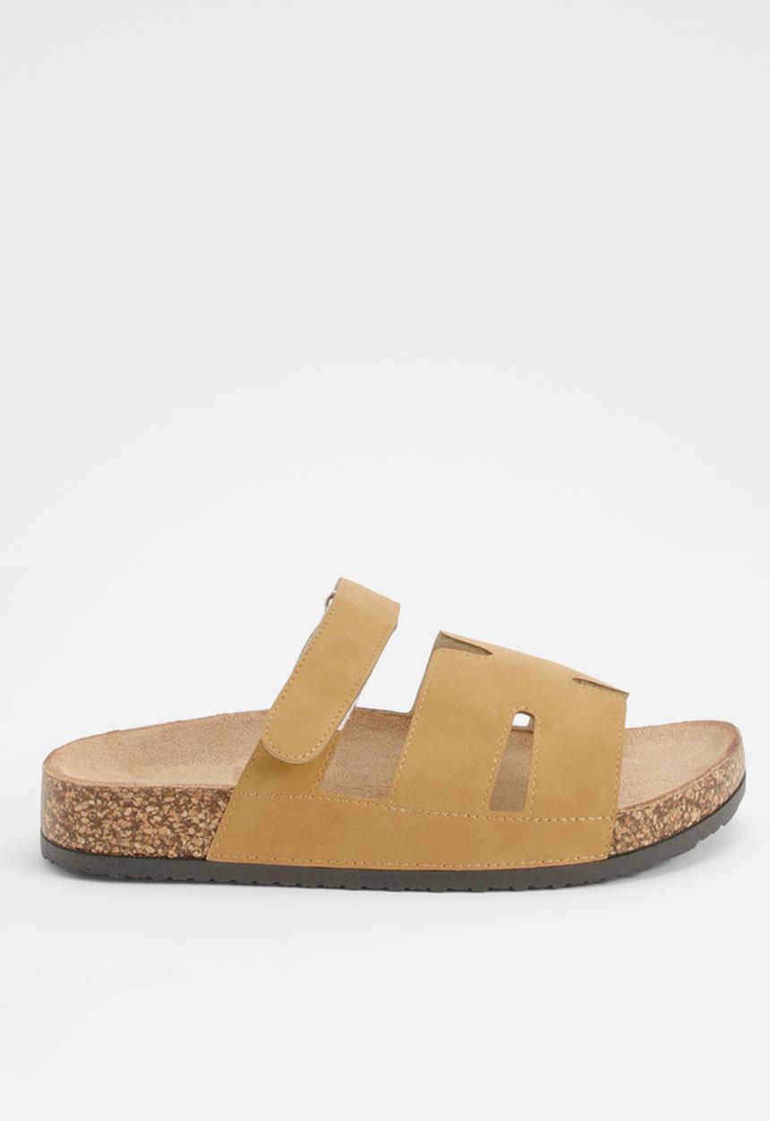 boohoo - Cut Out Strap Detail Sliders - taupe