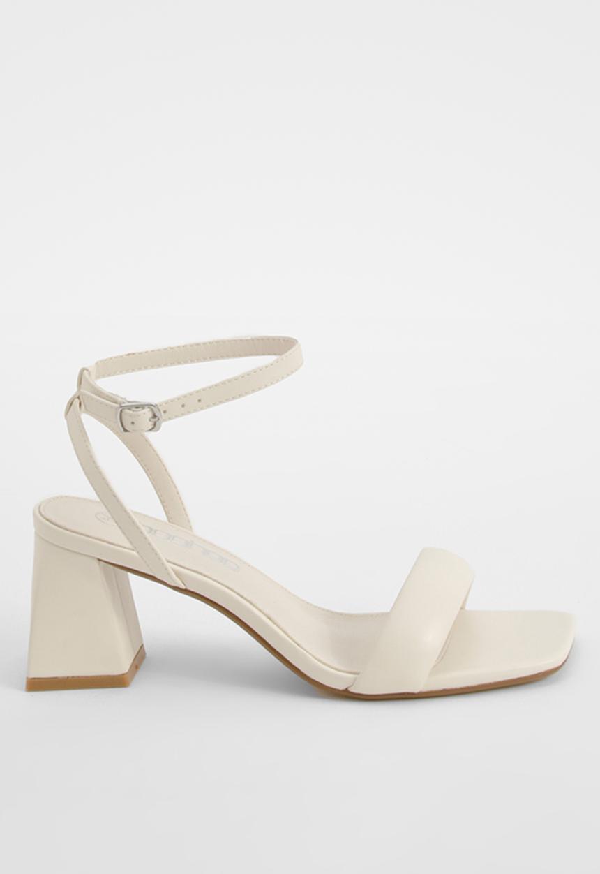 boohoo - Padded Strappy Two Part Heels - Off White