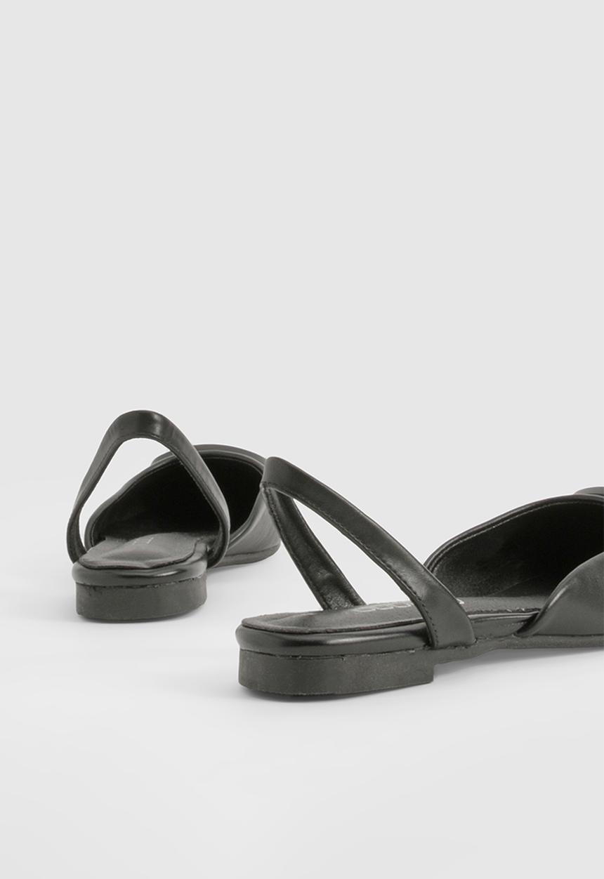 boohoo - Trim Detail Slingback Pointed Flats - black